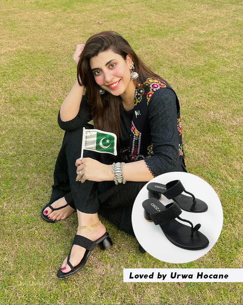 URWA Beaded Block Heels